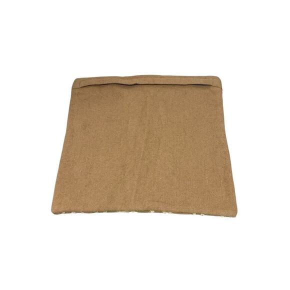 Pier One 15x15 Square Throw Pillow Cover Beaded Beige Brown Orange Wool READ - Picture 6 of 12